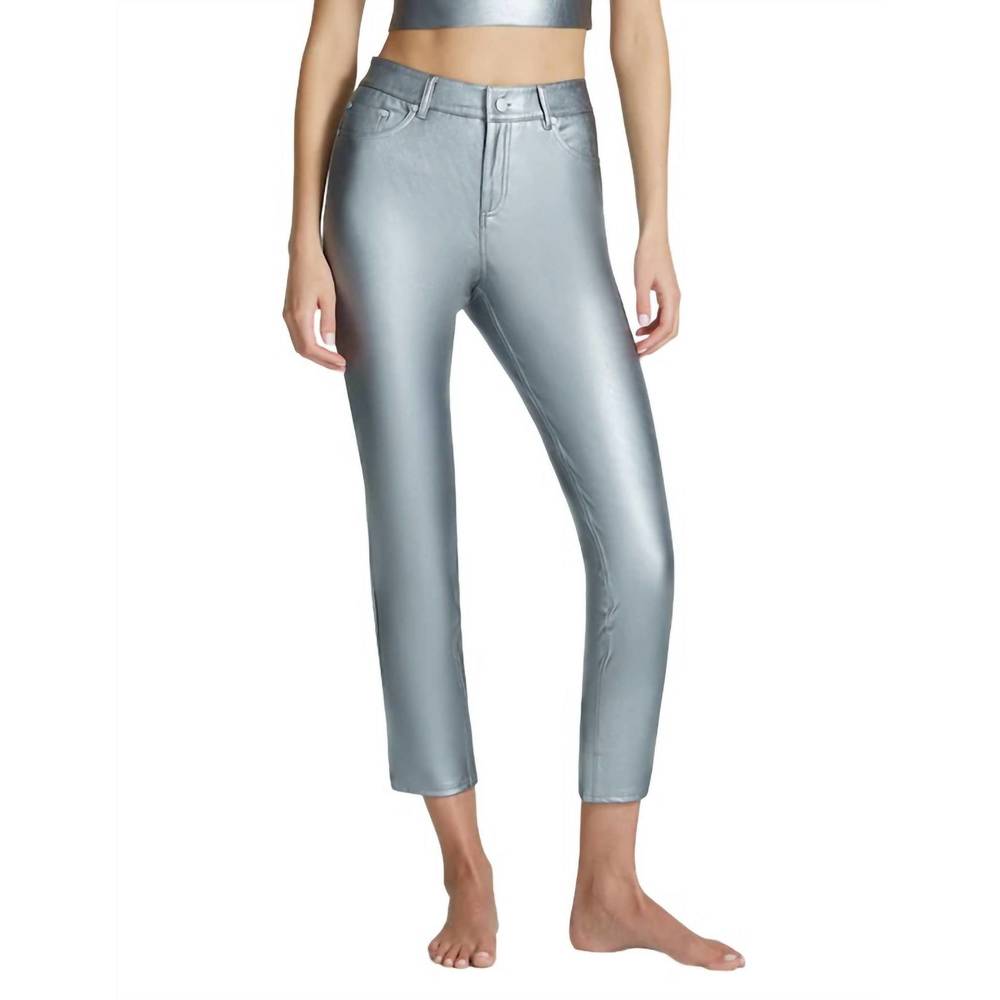 NEW COMMANDO faux leather five pocket pant in platinum